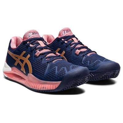 Asics Womens GEL-Resolution 8 Tennis Shoes - Peacoat/Rose Gold - main image