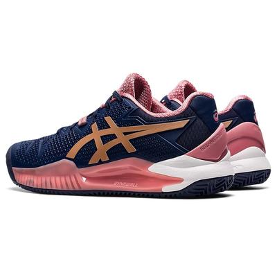Asics Womens GEL-Resolution 8 Tennis Shoes - Peacoat/Rose Gold - main image