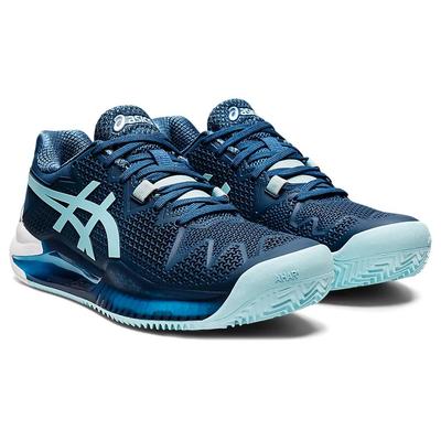 Asics Womens GEL-Resolution 8 Clay Tennis Shoes -  Light Indigo/Clear Blue - main image