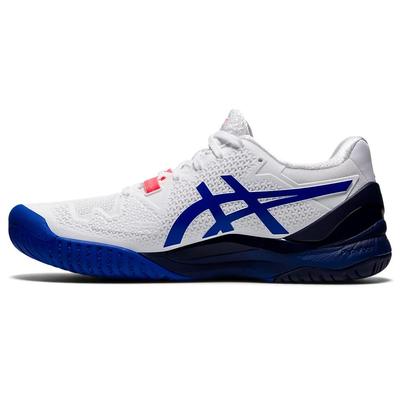Asics Womens GEL-Resolution 8 Tennis Shoes - White/Lapis Lazuli Blue - main image