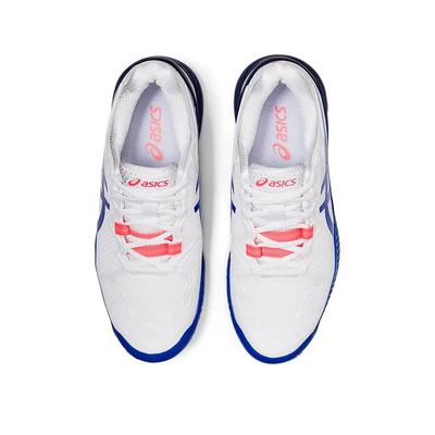 Asics Womens GEL-Resolution 8 Tennis Shoes - White/Lapis Lazuli Blue - main image