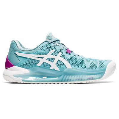 Asics Womens GEL Resolution 8 Tennis Shoes Smoke Blue White Tennisnuts