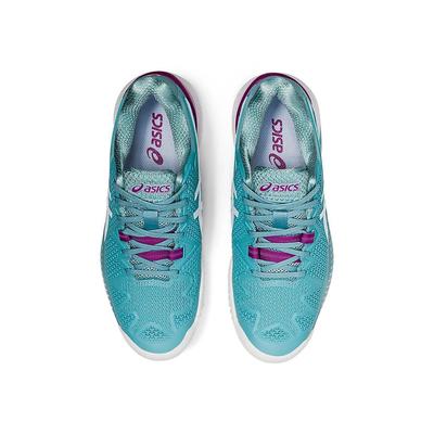 Asics Womens GEL-Resolution 8 Tennis Shoes - Smoke Blue/White - main image