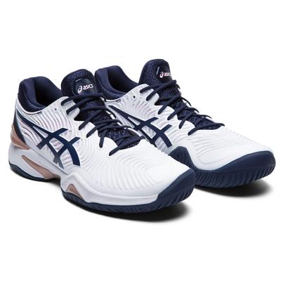 Asics Womens Court FF 2 Tennis Shoes - White/Peacoat - main image