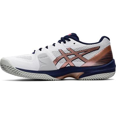 Asics Womens Court Speed FF Clay Tennis Shoes - White/Rose Gold