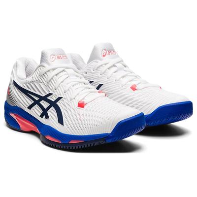 Asics Womens Solution Speed FF 2 Tennis Shoes - White/Peacoat