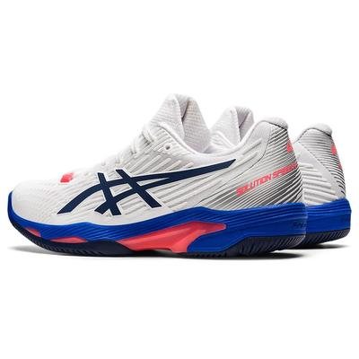 Asics Womens Solution Speed FF 2 Tennis Shoes - White/Peacoat - main image