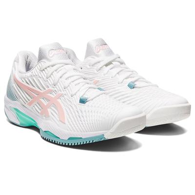 Asics Womens Solution Speed FF 2 Tennis Shoes - White/Frosted Rose
