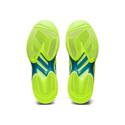 Asics Womens Solution Speed FF 2 Tennis Shoes - Hazard Green/Reborn Blue - main image