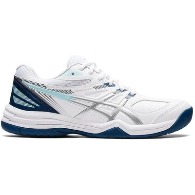 Asics Womens Court Slide 2 Tennis Shoes - White/Blue - main image
