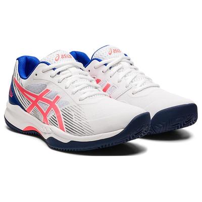 Asics Womens GEL-Game 8 Omni/Clay Tennis Shoes - White/Blazing Coral - main image