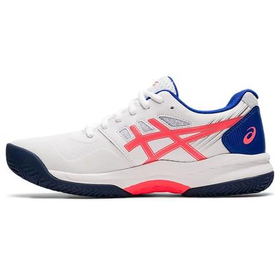 Asics Womens GEL-Game 8 Omni/Clay Tennis Shoes - White/Blazing Coral - main image