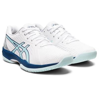 Asics Womens Solution Swift FF Tennis Shoes - White/Clear Blue