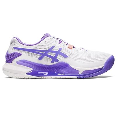 Asics Womens GEL-Resolution 9 Tennis Shoes - White/Amethyst - main image