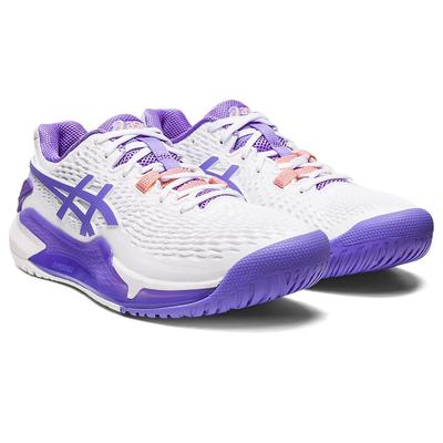 Asics Womens GEL-Resolution 9 Tennis Shoes - White/Amethyst - main image