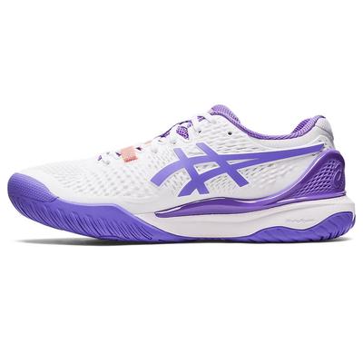 Asics Womens GEL-Resolution 9 Tennis Shoes - White/Amethyst - main image