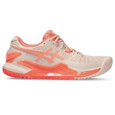 Asics Womens GEL-Resolution 9 Tennis Shoes - Pearl Pink/Sun Coral - main image