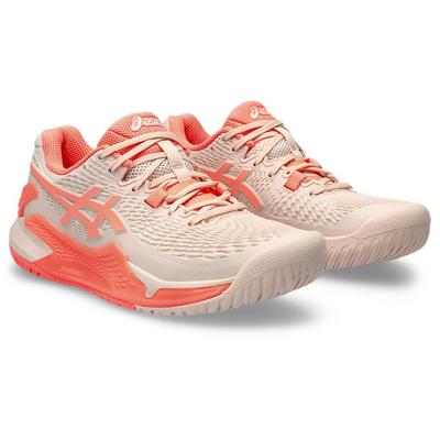 Asics Womens GEL-Resolution 9 Tennis Shoes - Pearl Pink/Sun Coral - main image