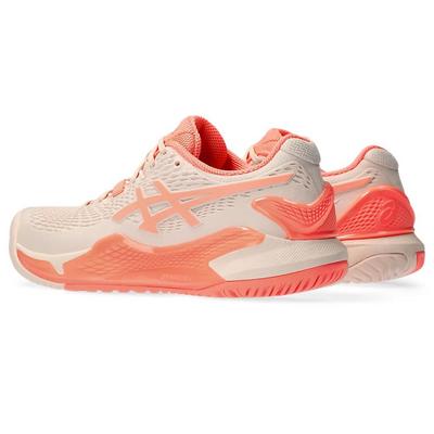 Asics Womens GEL-Resolution 9 Tennis Shoes - Pearl Pink/Sun Coral - main image