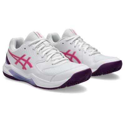 Asics Womens Gel-Dedicate 8 Padel Shoes - White/Dragon Fruit - main image