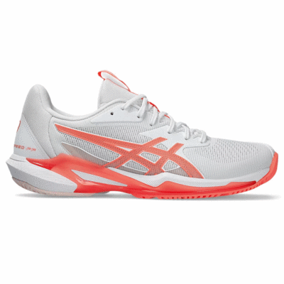 Asics Womens Solution Speed FF 3 Tennis Shoes - White/Sun Coral - main image