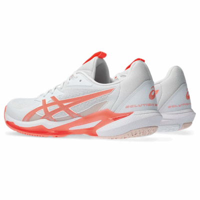 Asics Womens Solution Speed FF 3 Tennis Shoes - White/Sun Coral - main image