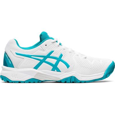 Asics Kids GEL-Resolution 8 GS Tennis Shoes - White/Lagoon - main image