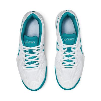 Asics Kids GEL-Resolution 8 GS Tennis Shoes - White/Lagoon - main image