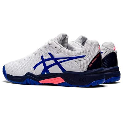 Asics Kids GEL-Resolution 8 GS Tennis Shoes - White/Lapis Lazuli Blue - main image