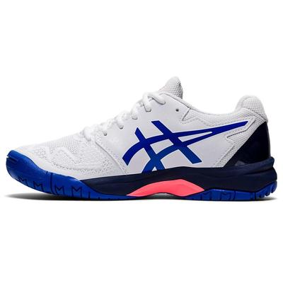 Asics Kids GEL-Resolution 8 GS Tennis Shoes - White/Lapis Lazuli Blue - main image