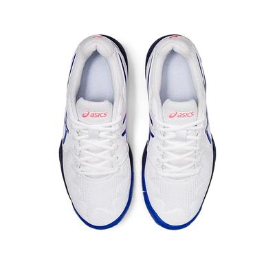 Asics Kids GEL-Resolution 8 GS Tennis Shoes - White/Lapis Lazuli Blue - main image