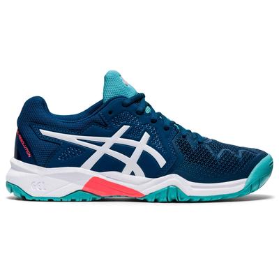 Asics Kids GEL-Resolution 8 GS Tennis Shoes - Mako Blue/White - main image