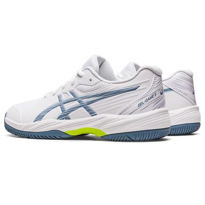 Asics Kids Gel-Game 9 Tennis Shoes - White/Steel Blue - main image