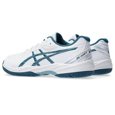 Asics Kids Gel-Game 9 Tennis Shoes - White/Restful Teal - main image