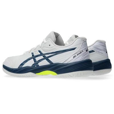 Asics Kids Gel-Game 9 Tennis Shoes - White/Mako Blue - main image