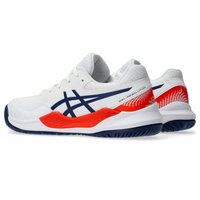 Asics Kids Gel-Resolution 9 Tennis Shoes - White/Blue Expanse - main image