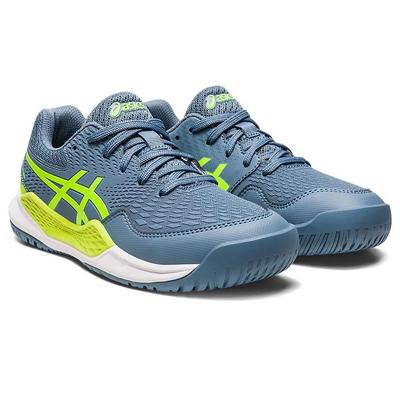Asics Kids Gel-Resolution 9 Tennis Shoes - Blue Steel/Hazard Green - main image
