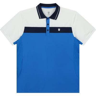 K-Swiss Mens Core Team Block Polo 4 - White/French Blue