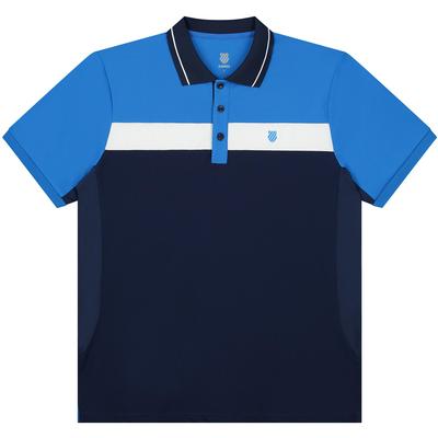 K-Swiss Mens Core Team Block Polo 4 - Navy/French Blue