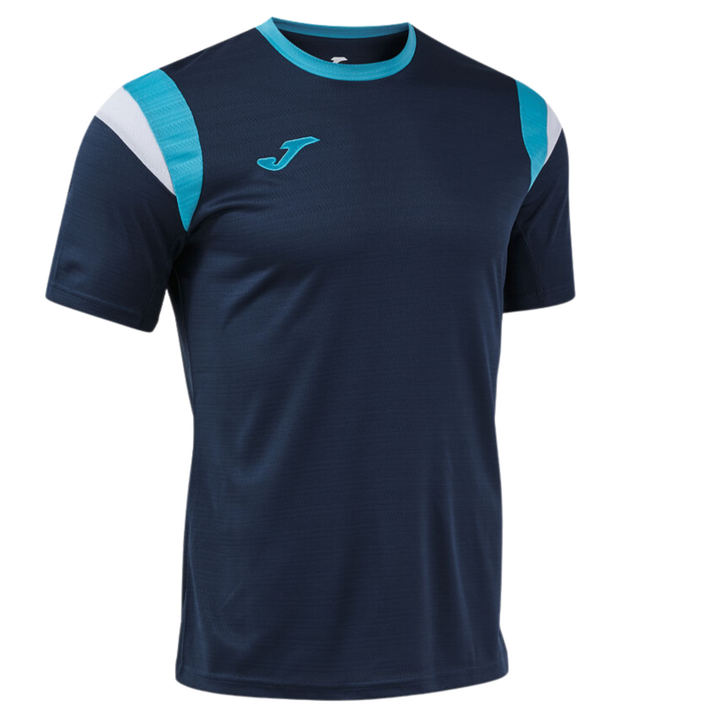 Joma Mens Terra Short Sleeve T-Shirt - Dark Navy / Fluor Turquoise - main image