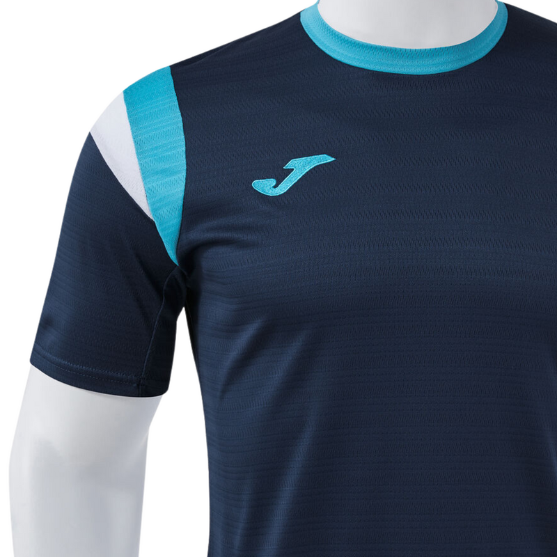 Joma Mens Terra Short Sleeve T-Shirt - Dark Navy / Fluor Turquoise - main image