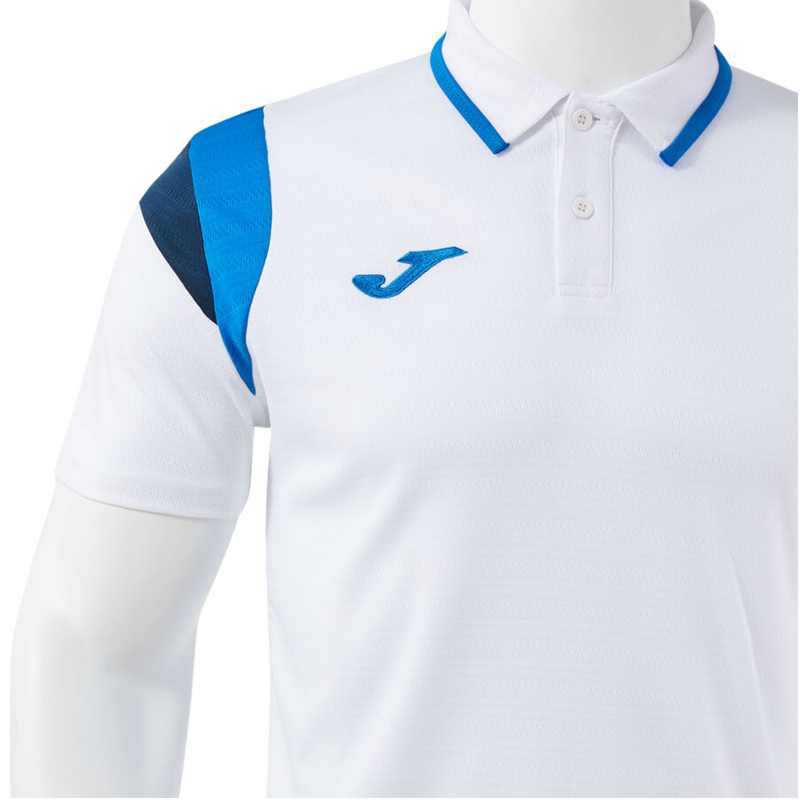 Joma Mens Terra Short Sleeve Polo Shirt - White/Royal Blue - main image