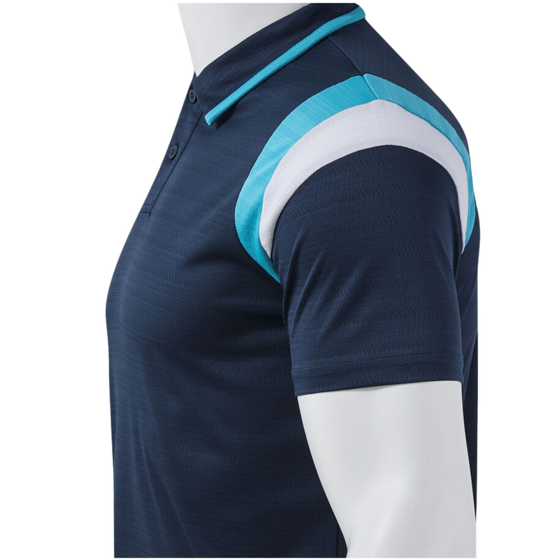 Joma Mens Terra Short Sleeve Polo Shirt - Dark Navy/Fluor Turquoise - main image
