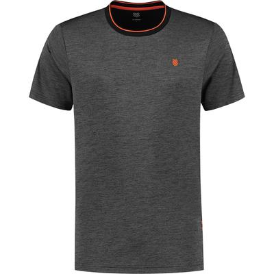 K-Swiss Mens Hypercourt Double Crew Tee - Jet Black Melange