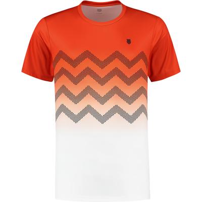 K-Swiss Mens Hypercourt Printed Crew Tee 2 - Spicy Orange/White - main image