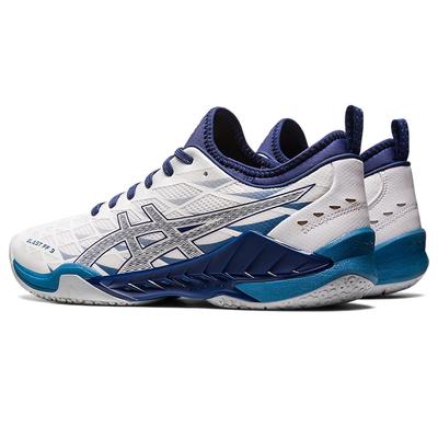 Asics Mens Blast FF 3 Indoor Court Shoes - White/Deep Ocean - main image