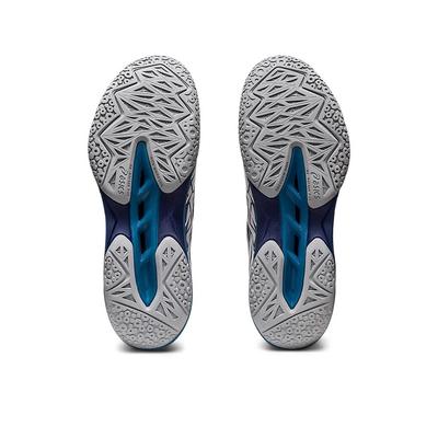 Asics Mens Blast FF 3 Indoor Court Shoes - White/Deep Ocean - main image