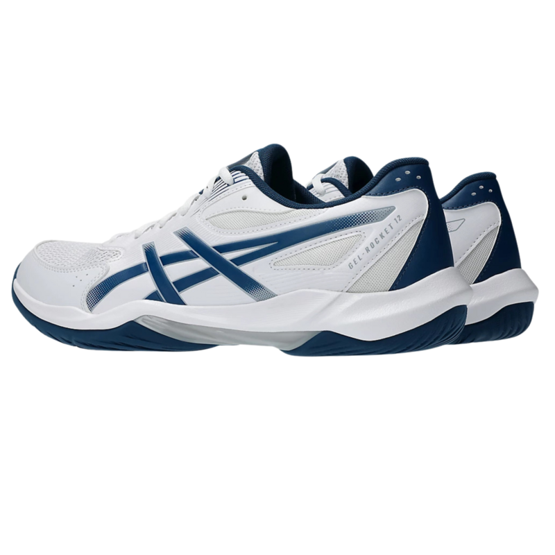 Asics Mens GEL-Rocket 12 Indoor Court Shoes - White/Mako Blue - main image