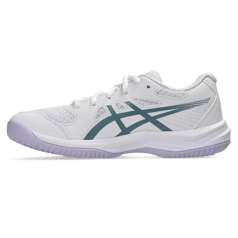Asics Kids Upcourt 6 Indoor Court Shoes - White/Foggy Teal - main image