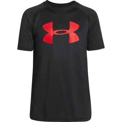 Under Armour Boys Tech Short Sleeve Top - Black/Risk Red - main image